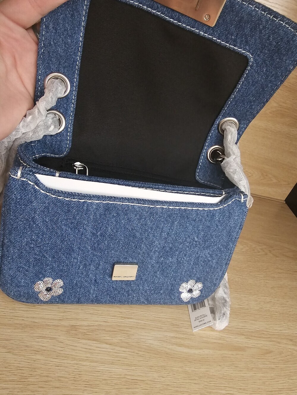 Marc Jacobs Denim Sequin Floral Crossbody Bag - Picture 8 of 14